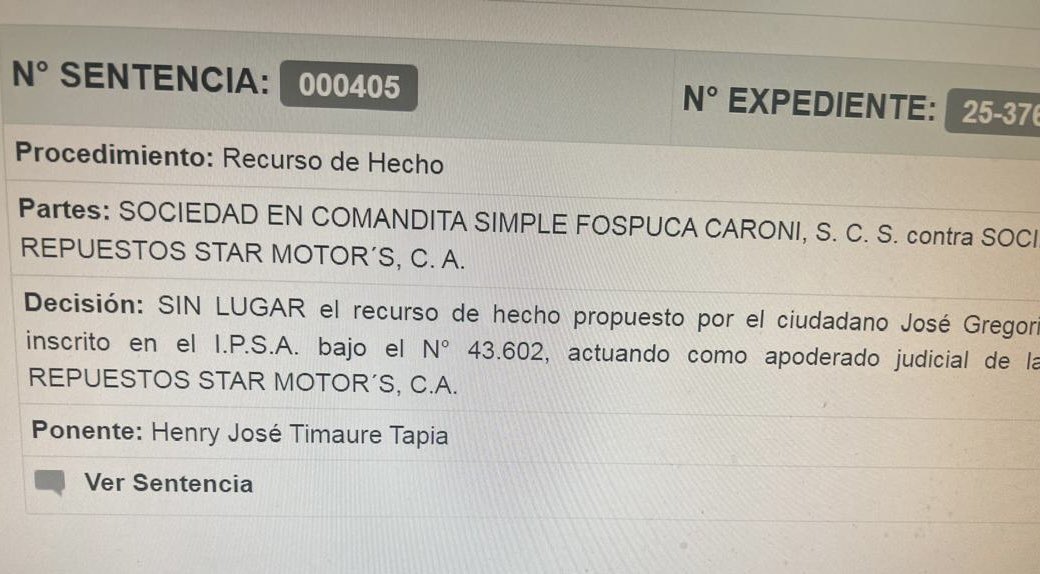 PableOstos's tweet image. #Guayana | El TSJ emitió este #4Jul una nueva sentencia en relación al caso #Fospuca en el municipio Caroní:
Declaró sin lugar un recurso que habían introducido contra la empresa.
