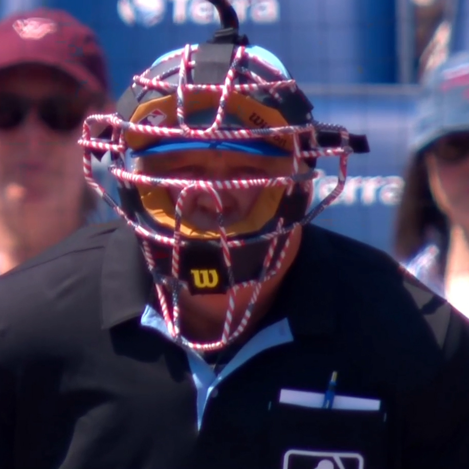JomboyMedia's tweet photo. Umpire Bill Miller rocking the American Flag face mask on 4th of July https://t.co/5cM0vpwtNN