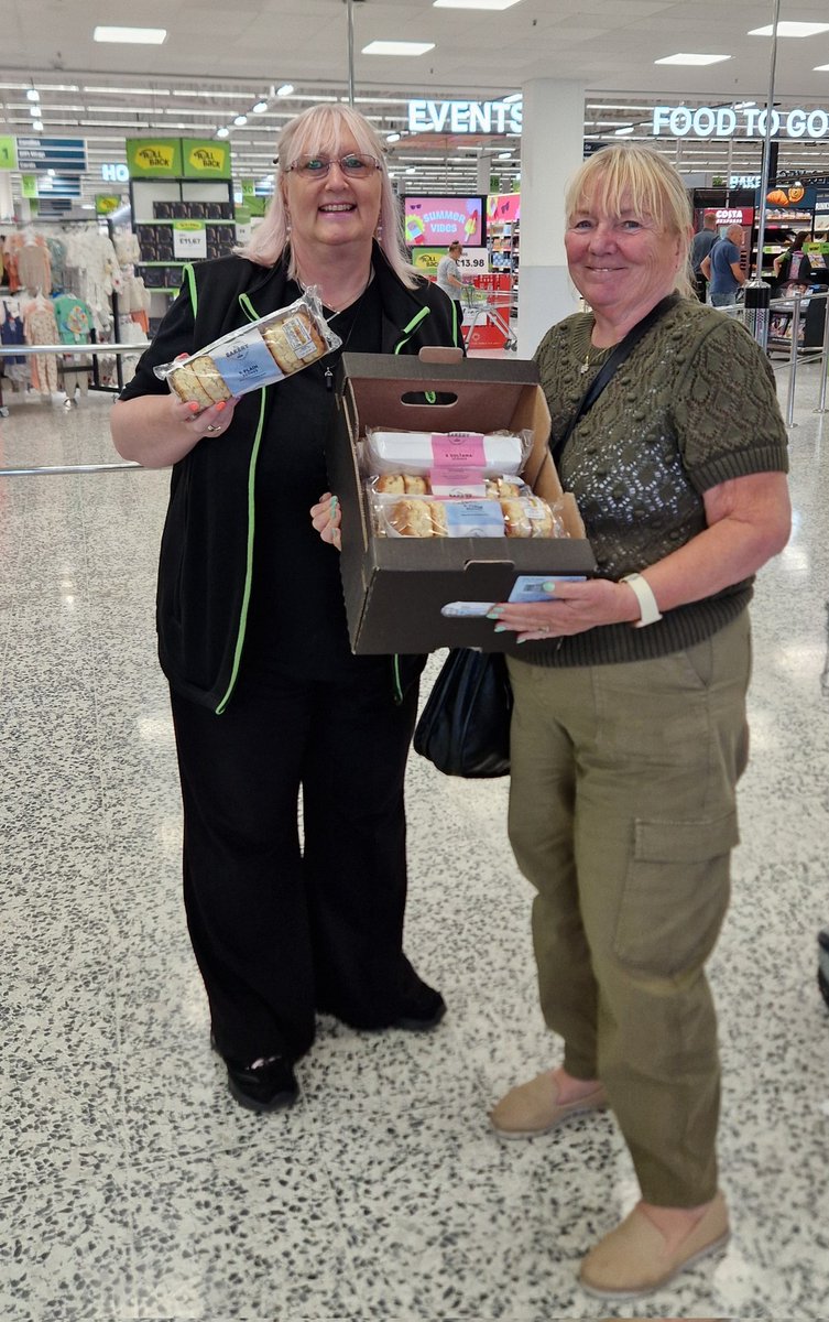Lovely to see Jayne today from Springhill Hospice. Asda Pilsworth have donated scones for their afternoon tea this weekend.