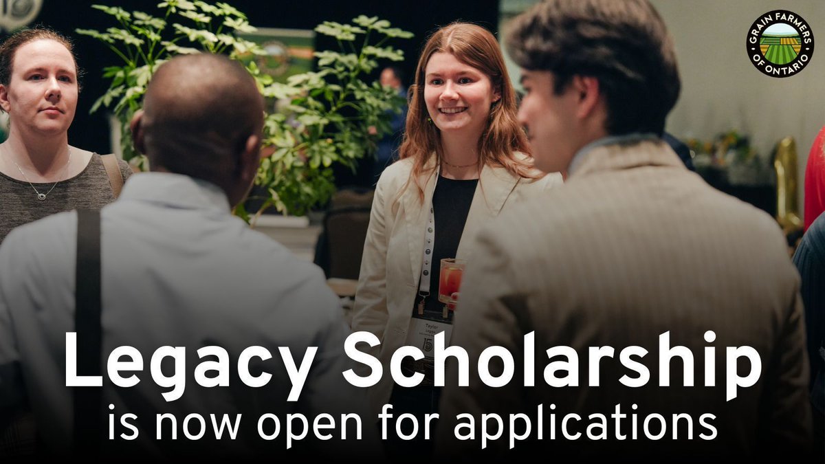 GrainFarmers's tweet image. Reminder that applications for GFO's Legacy Scholarship close July 20, 2025. The scholarship encourages the pursuit of higher education in any area of study that will benefit the Ontario grain sector or agri-food industry.
Learn more and apply here 👉 buff.ly/u2AymFN