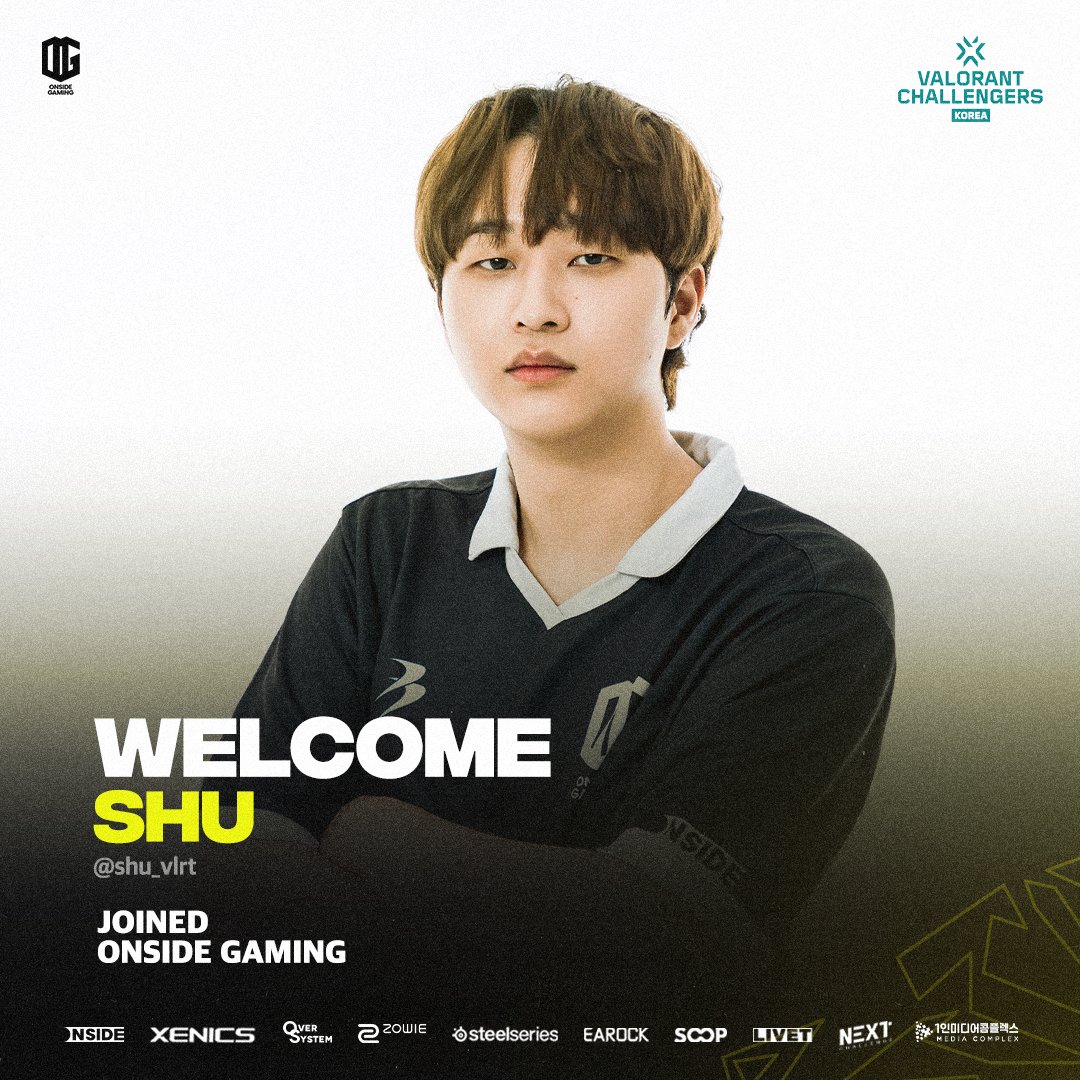 Meet our players.
<a href="/Raxcal_vlrt/">Raxcal</a> <a href="/Movesvlrt/">Moves_vlrt</a> 
<a href="/SungJin0705/">SungJin</a> <a href="/shu_vlrt/">ONG shu</a> 

#VALORANT #THISISONSIDE #ONSIDE