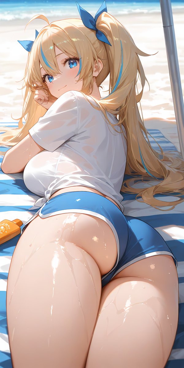 ねえ、背中に日焼け止め塗ってくれる？お願い！