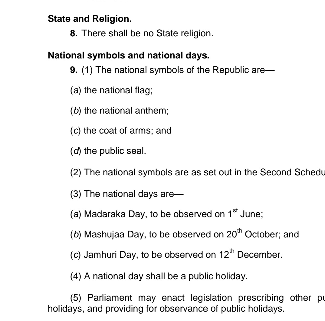 Kenya Constitution 2010.