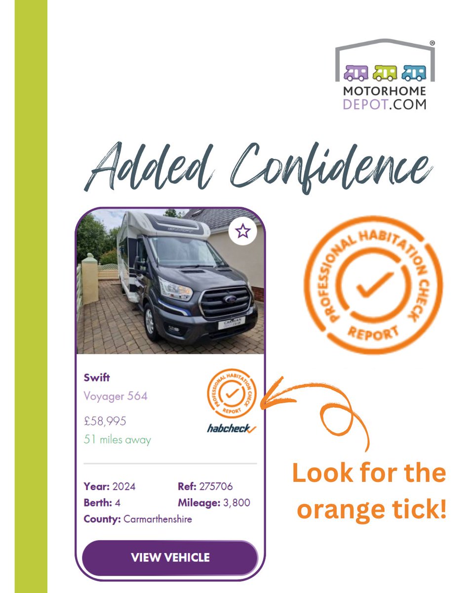 Did you know you can filter your search on Motorhome Depot to show which motorhomes come with a professional habitation report from Habcheck?

#Motorhome #motorhomelife #motorhomeadventures #motorhometravel #motorhomeliving #motorhomelifestyle #campervan #campervanlife
