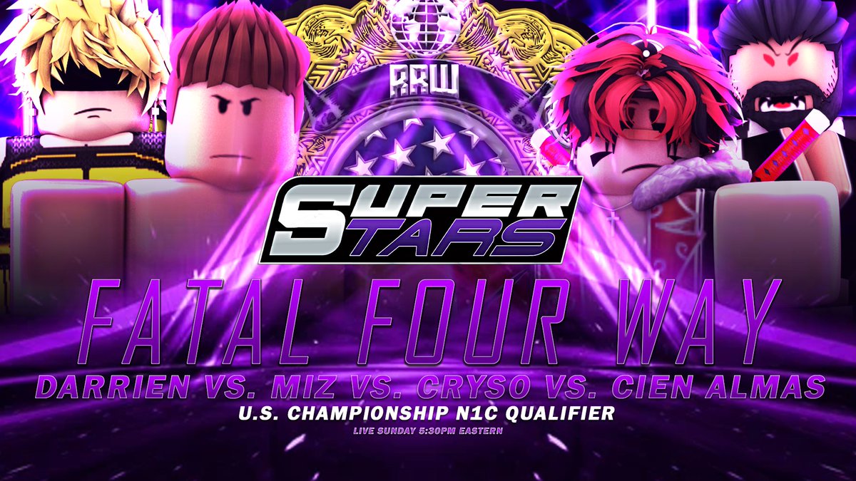 #RRWSuperStars | TOMORROW | 5:30PM ET

U.S. CHAMPIONSHIP N1C QUALIFIER MATCHES!

Two HUGE Fatal 4 Ways are SET with the winners going onto face each other in 2 weeks to determine who will challenge for the U.S. Championship at #RRWAnniversary!

WHO will win?!