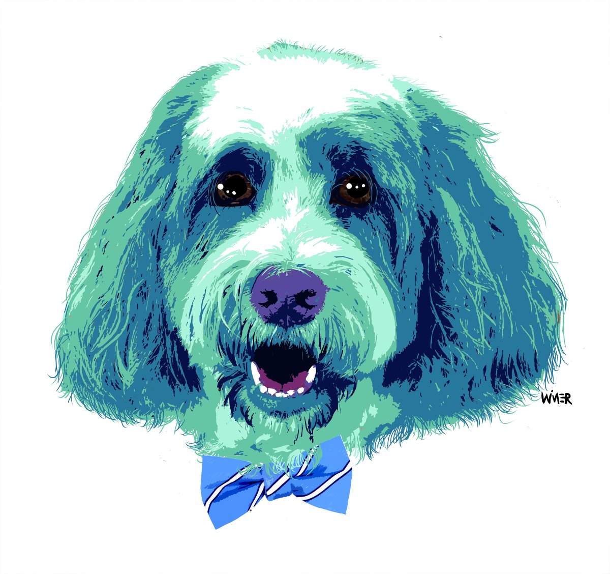 Dogs! One of two pieces I did for friend, Justin. I think this one is Bentley. Happy 4th all!
#dogart #labradoodle #mustlovedogs