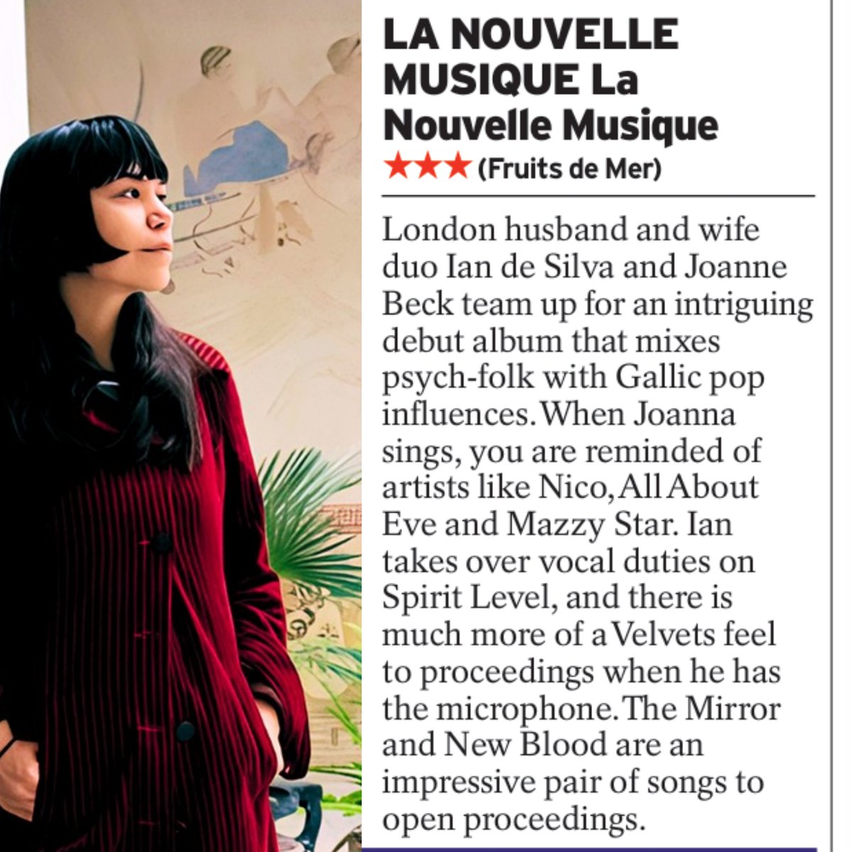 Terry Emm (@terryemmpr) on Twitter photo Nice review for the debut <a href="/LaNouvelleMus/">La Nouvelle Musique</a> album in today's Scottish Daily Express 🥳
#newmusic #albums #psychfolk #lanouvellemusique #altfolk #indieolk #debutalbum #newmusicfriday #reviews #scottishdailyexpress #psych #psychedelic Nice review for the debut <a href="/LaNouvelleMus/">La Nouvelle Musique</a> album in today's Scottish Daily Express 🥳
#newmusic #albums #psychfolk #lanouvellemusique #altfolk #indieolk #debutalbum #newmusicfriday #reviews #scottishdailyexpress #psych #psychedelic