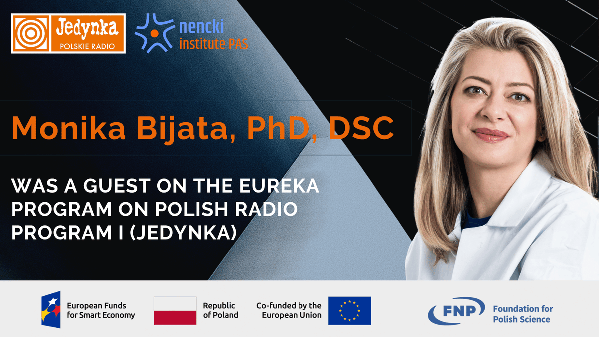 NenckiInstitute's tweet image. 🔸Monika Bijata, PhD, DSc, from the Laboratory of Cell Biophysics at the Nencki Institute, was a guest on the Eureka program on Polish Radio Program I (Jedynka).
🎤 She talked about a project to develop an innovative diagnostic test to help personalize antidepressant therapy. We…