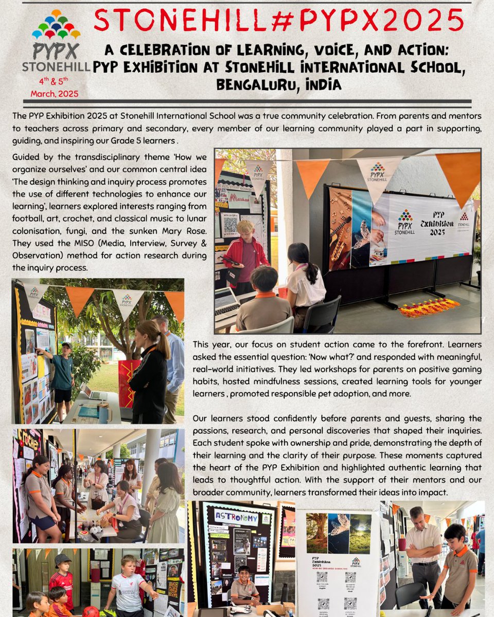 Stonehill_SIS's tweet image. Here is a throwback to our PYP exhibition. From sharing passions to taking meaningful action, our Grade 5 learners truly shone.
#PYPX2025 #SISLearns #IBPYP