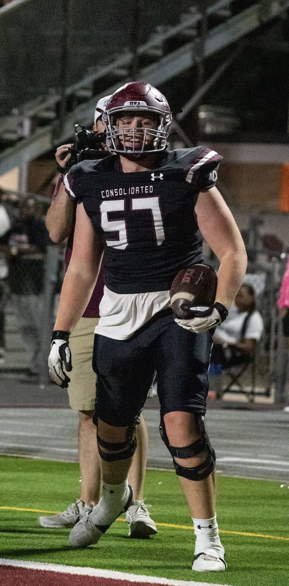 ConsolFootball's tweet image. 5️⃣7️⃣ days away from kickoff, brought to you by All District OL Johnny Brown ‘25! 😤 #TheShip