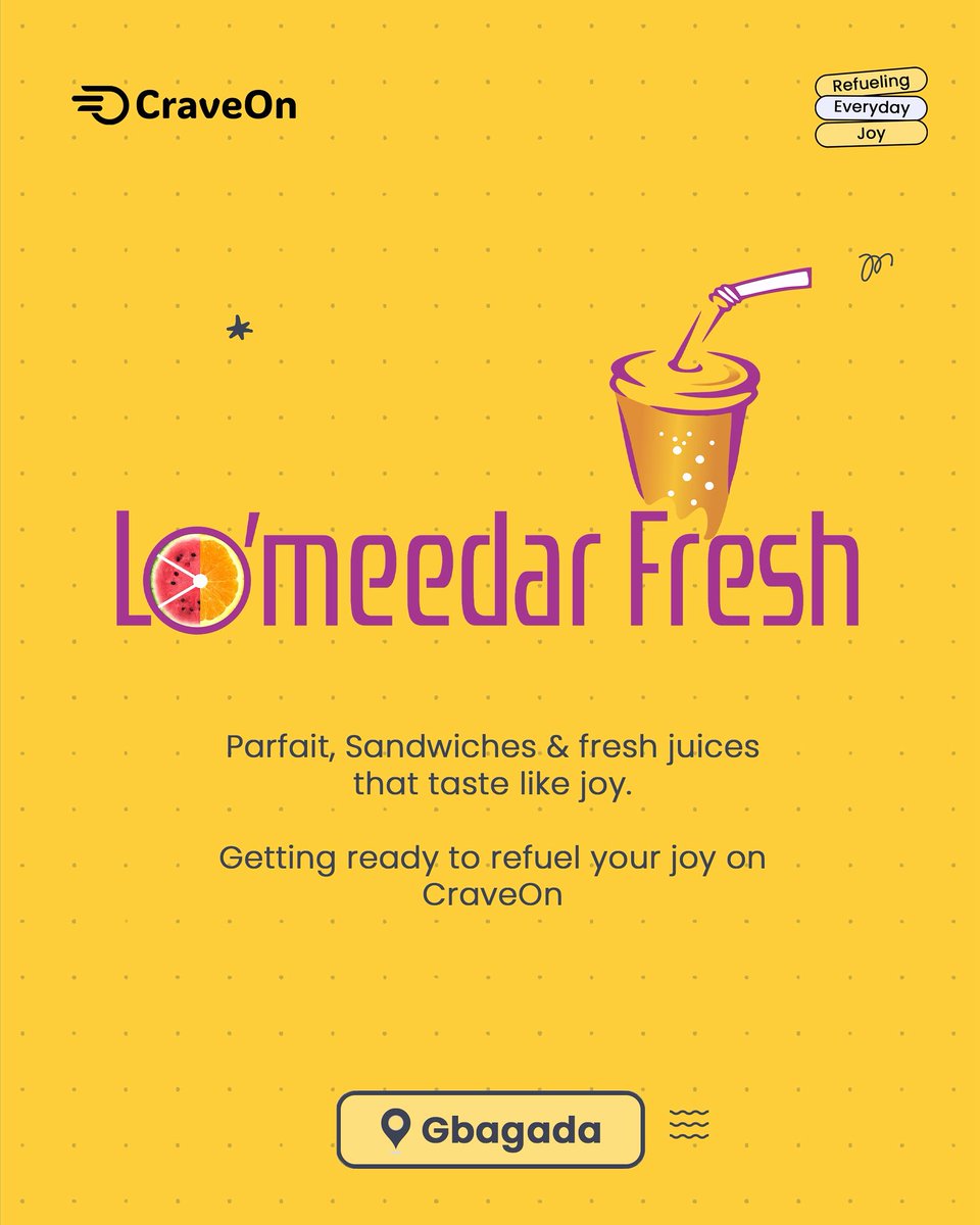 craveonapp's tweet image. Get your taste buds ready. Lomeedar Fresh is about to refresh your joy.
#refuelingeverydayjoy