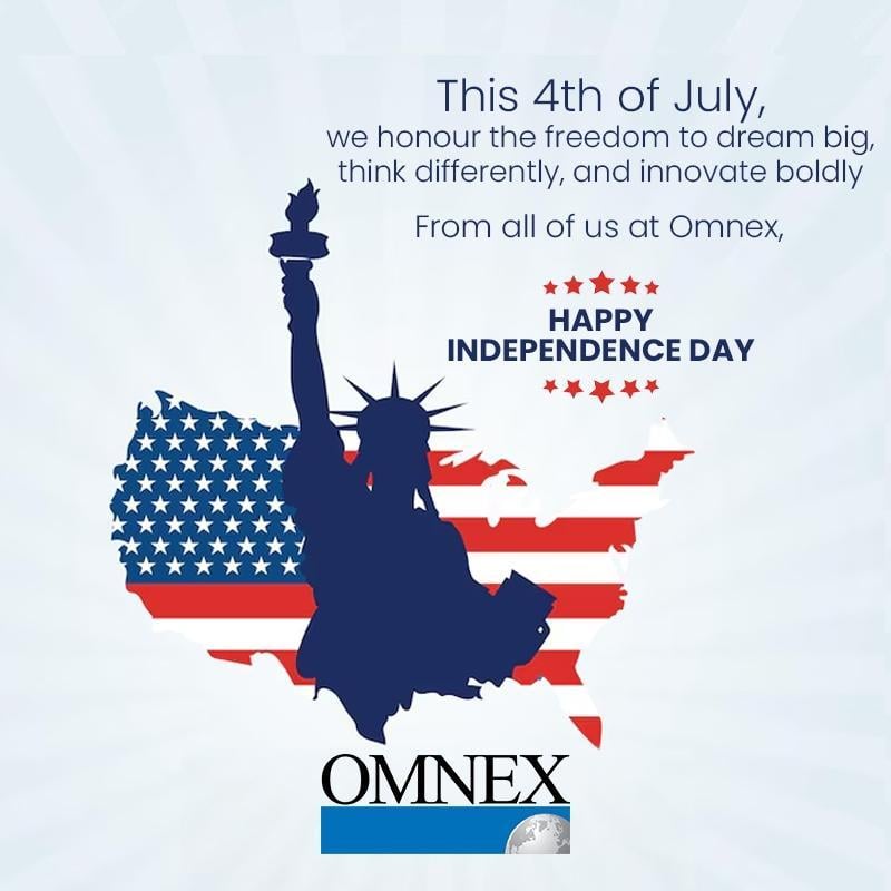 Today we honor the land of the free and the home of the brave.
From Team Omnex, Happy Independence Day!
Let freedom ring loud and clear.

#IndependenceDay #July4th #FourthOfJuly #USA #UnitedStates #Patriotism #Freedom #Liberty #AmericanPride #StarsAndStripes #Omnex