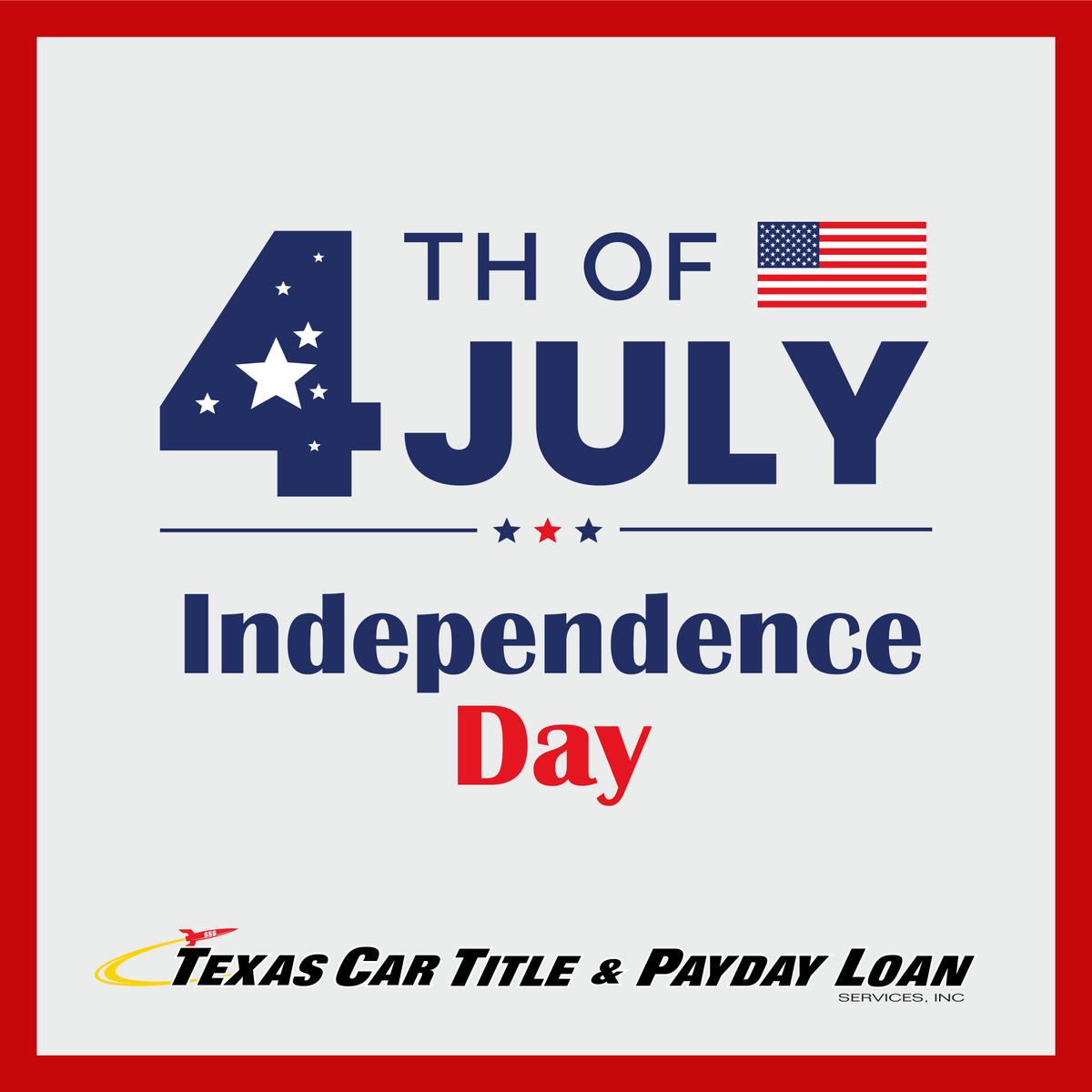 TXTitlePayDay's tweet photo. Happy Independence Day, Texans! 🎆 We at Texas Car Title and Payday Loan Services, Inc. wish you a safe and fun celebration! 🇺🇸 How will you celebrate with loved ones? 🎉😍 

#4thOfJuly #Texas #TexasCommunity #IndependenceDay #TexasCarTitleandPaydayLoans https://t.co/VnWFdryl7M