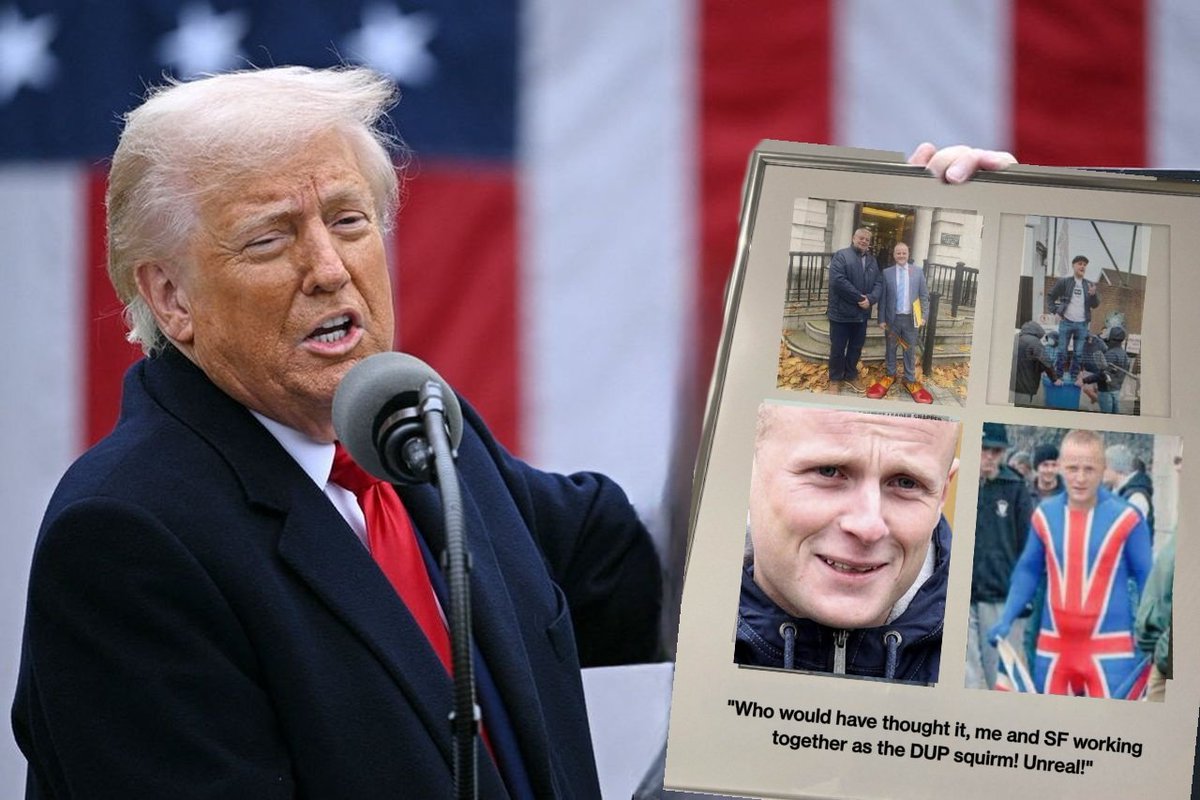 To DUP's new Lord Mayor of Belfast Tracy Kelly from the Sandy Row,I give you this to brighten up your Cellar at City'hall on behalf of the US Republican party of United States of America, I wish you well on your short lived success