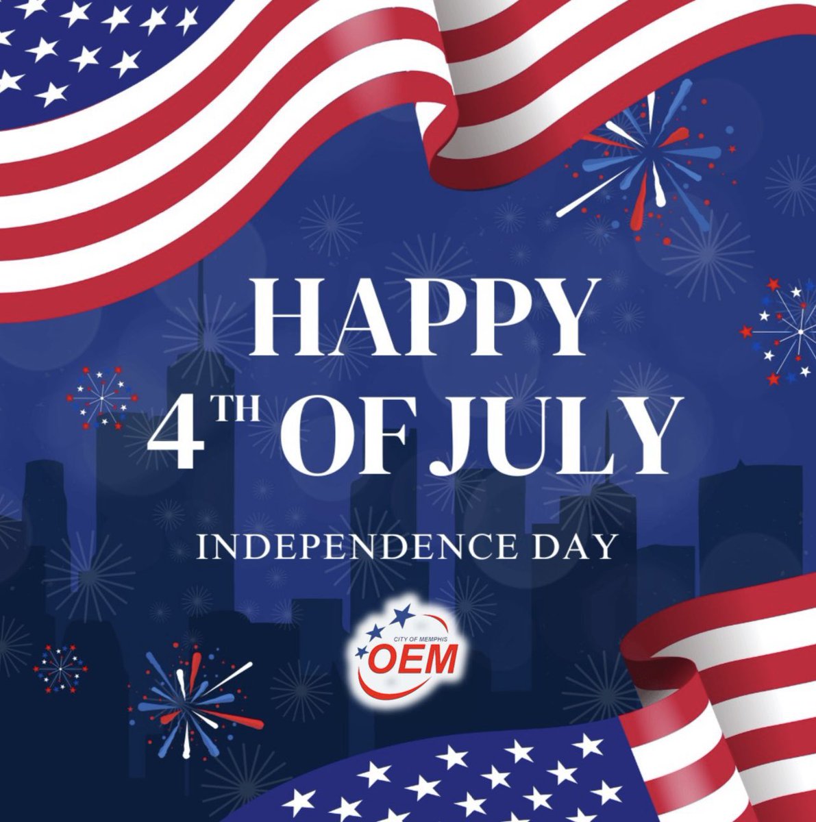 Memphis Office of Emergency Management (@memphisoem) on Twitter photo 🇺🇸🎆 Happy 4th of July from <a href="/CityOfMemphis/">City of Memphis</a> OEM! 🎆🇺🇸
Remember to:
- Stay hydrated + cool
- Never leave a grill unattended while in use
- Leave the fireworks to professionals
- Designate a safe way home!
#4thofJuly #SafetyTips 🇺🇸🎆 Happy 4th of July from <a href="/CityOfMemphis/">City of Memphis</a> OEM! 🎆🇺🇸
Remember to:
- Stay hydrated + cool
- Never leave a grill unattended while in use
- Leave the fireworks to professionals
- Designate a safe way home!
#4thofJuly #SafetyTips