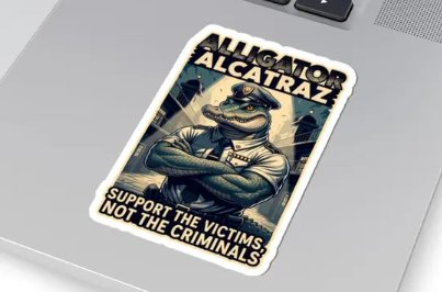 ed_crist's tweet image. Alligator Alcatraz Sticker - BUY👉 etsy.me/3IaEck6

Support Law and Order  Vintage Noir Design, Trump Supporters, Strong Borders, Tough on Crime Happy Birthday USA 4th of July #stickers #AlligatorAlcatraz #funnysticker #decalcomania #4thofJuly