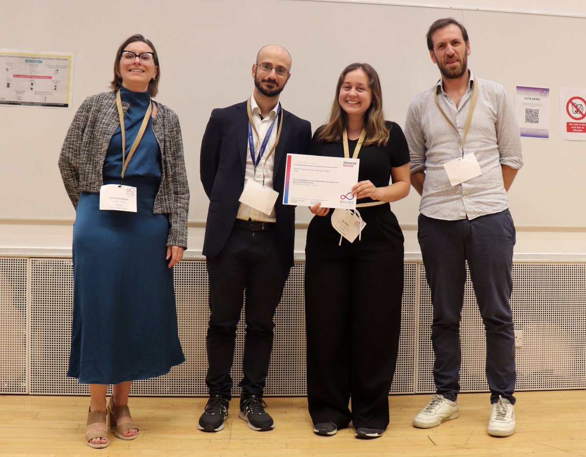 BMVBSoc's tweet image. Congratulations to our presentation winners (Dr Azziza Zaabalawi, Ms Kenza Sackho, Mr Charlie Piercy) and poster winners (Ms Priyanka Patel, Ms Marta Riaño &amp;amp;  Ms Sareh 
Aghajanpour, Ella Milne) sponsored  by @CommsBio!