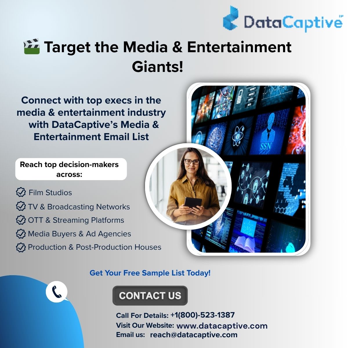 RubyMathew007's tweet image. 🎬 Want to pitch your service to film studios, OTT platforms &amp;amp; media execs?

Get 100% verified contacts with DataCaptive’s Media &amp;amp; Entertainment Email List! 🎯

Start campaigns that convert 👉bit.ly/3GsoDDM

#MediaMarketing #EmailList #LeadGen #EntertainmentIndustry #B2B