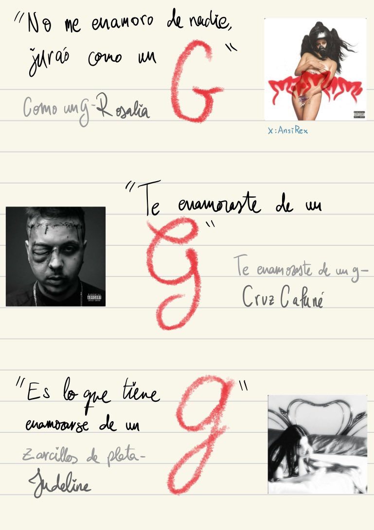 Enamorarse de un g -Rosalia, Cruz cafuné y judeline