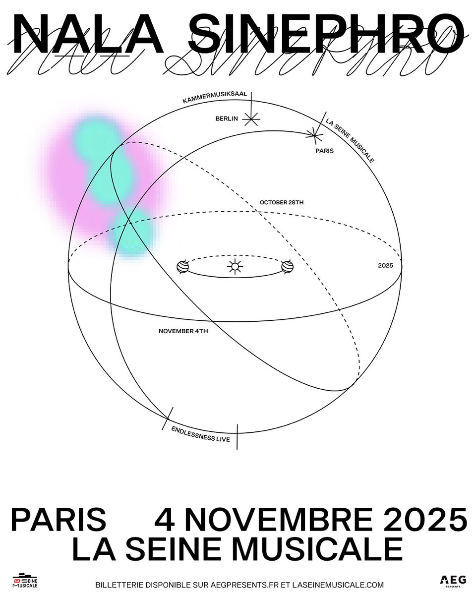 AEG Presents France (@aegpresentsfr) on Twitter photo ANNONCE || Nala Sinephro se produira à l’Auditorium de <a href="/LaSeineMusicale/">La Seine Musicale</a> le 4 novembre prochain pour un concert exceptionnel.
🎟️ Inscrivez-vous à la prévente du 9 juillet à 11h : aegpresents.fr/nala-sinephro-…
Mise en vente générale le 10 juillet à 11h sur aegpresents.fr ANNONCE || Nala Sinephro se produira à l’Auditorium de <a href="/LaSeineMusicale/">La Seine Musicale</a> le 4 novembre prochain pour un concert exceptionnel.
🎟️ Inscrivez-vous à la prévente du 9 juillet à 11h : aegpresents.fr/nala-sinephro-…
Mise en vente générale le 10 juillet à 11h sur aegpresents.fr