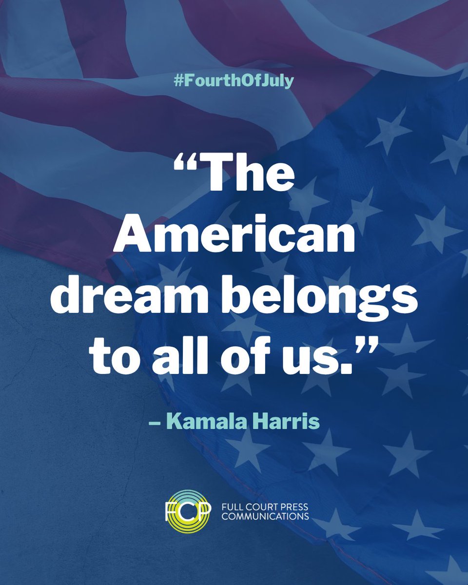 FullCourtPress's tweet image. 🇺🇸 This #July4, we reflect on the values of freedom, justice & democracy & the ongoing work to make them real. At FCP, we’re proud to support those working towards a more just, equitable future, today and every day.