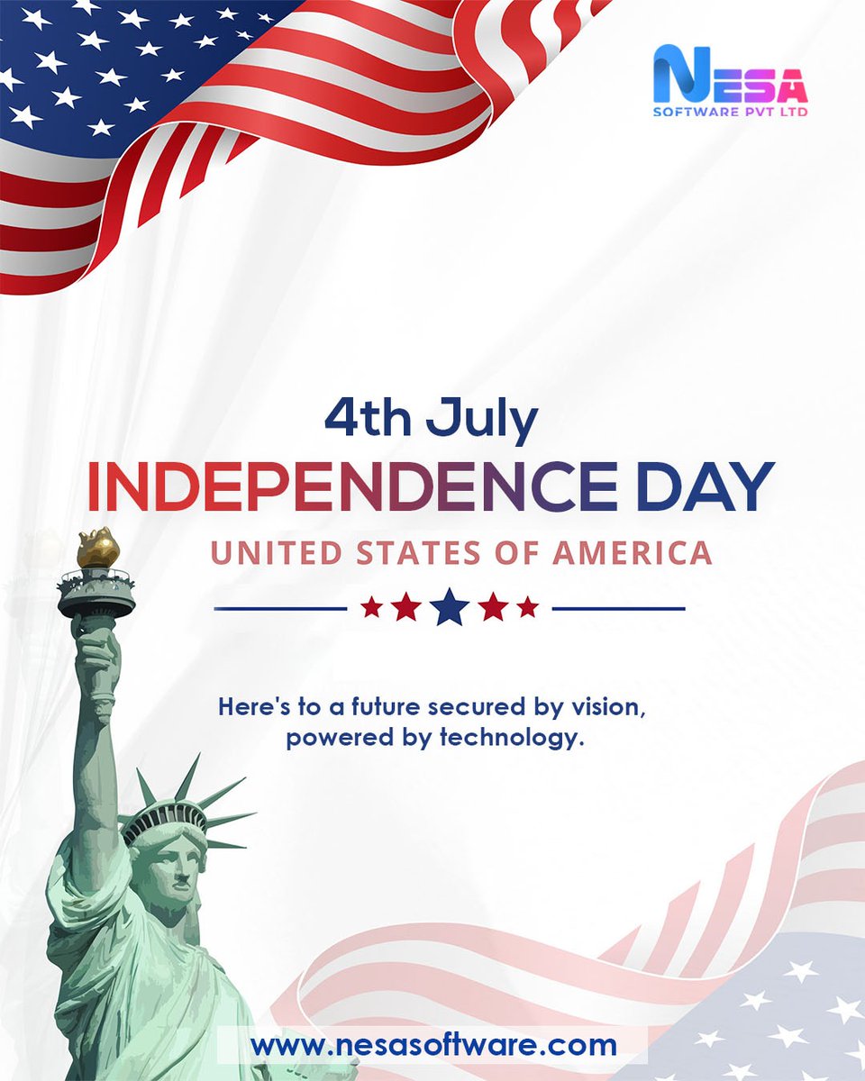 nesasoftware's tweet image. Celebrating the spirit of freedom, innovation, and opportunity this Independence Day! 🇺🇸
At Nesa Software, we salute the drive that built a nation — the same drive that fuels our tech solutions every day.
#HappyIndependenceDay #USIndependenceDay #NesaSoftware #TechForTomorrow