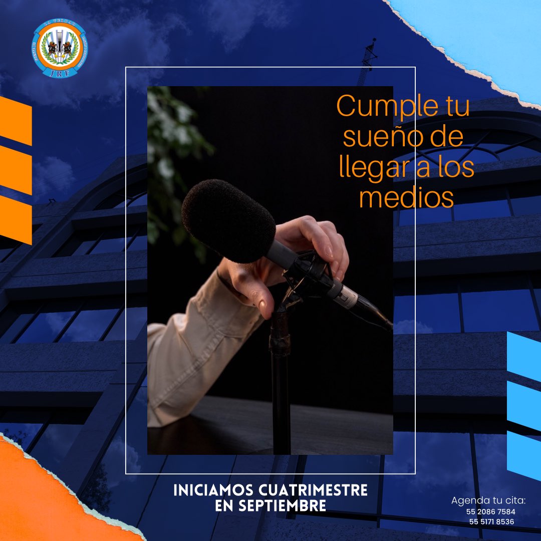 ¿Estás buscando universidad? Ya puedes inscribirte para el cuatrimestre que inicia en septiembre. ¡No dejes pasar esta gran oportunidad! 💯🎙️

Informes aquí:📱55 2086 7584 📞 55 5171 8536
📩 relacionespublicasjrf@gmail.com