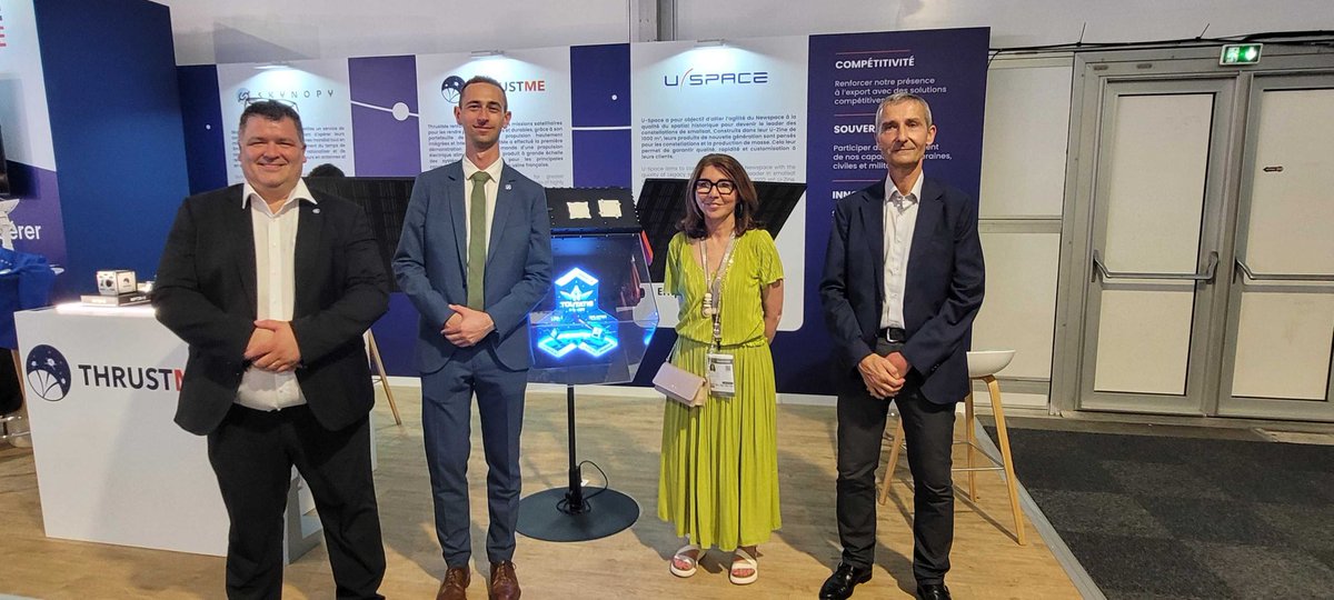 Great to welcome <a href="/CorinneVignon/">Corinne Vignon</a>  at our booth during the <a href="/Paris/">Paris</a> Air Show!

We discussed key industrial &amp; tech challenges in NewSpace, proudly led from Toulouse 🚀

#USpace #SalonDuBourget #NewSpace #FrenchInnovation
