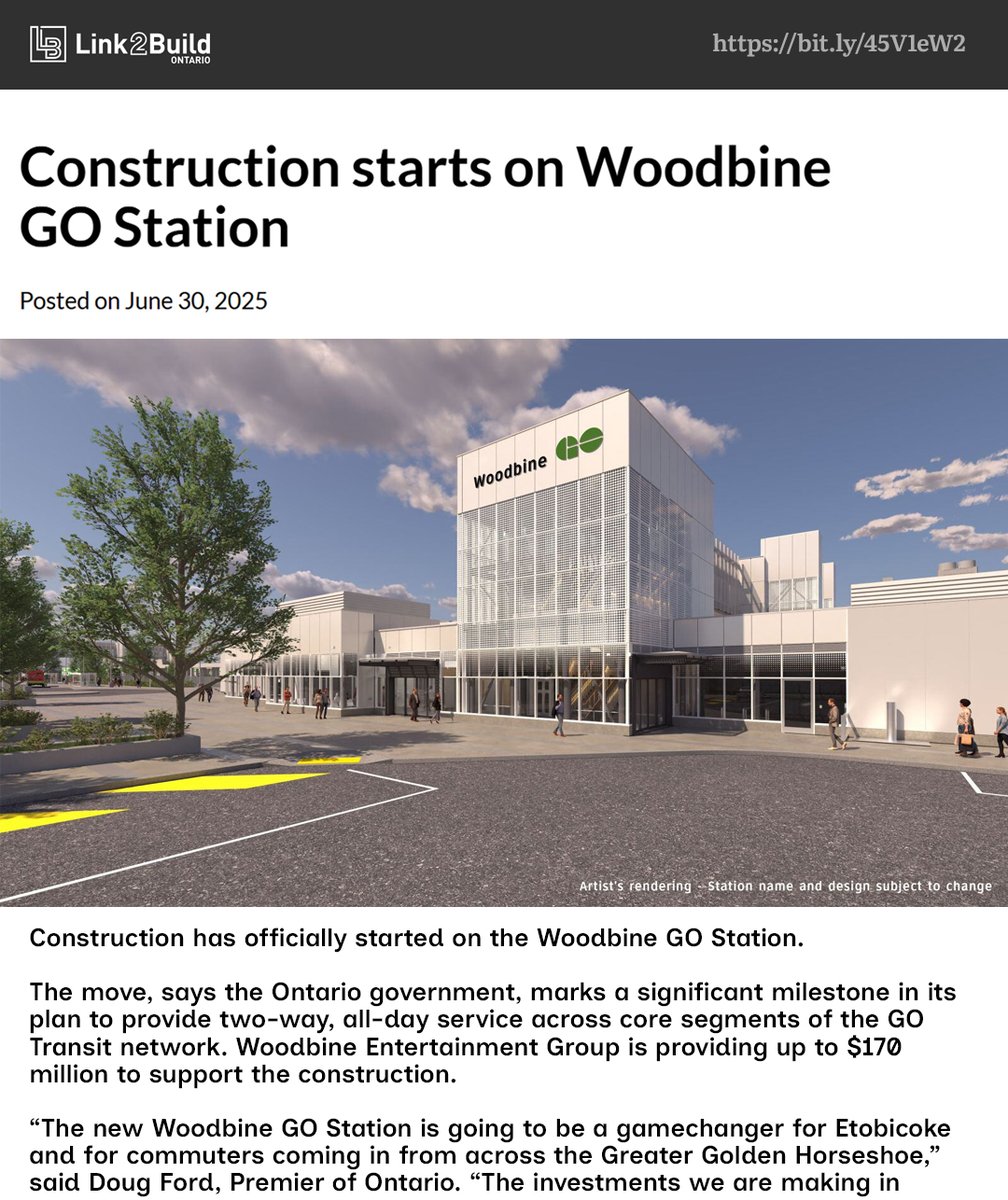 Construction has begun on a new Go Station for Etobicoke, servicing the Kitchener Line. Read more about it here: bit.ly/45V1eW2