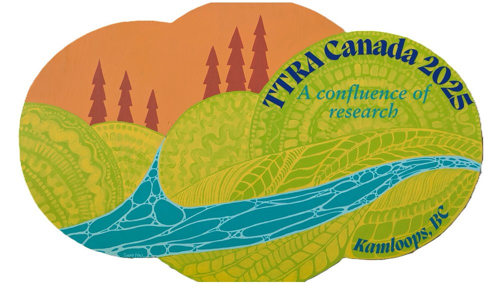🎉Revealing our TTRA Canada Chapter 2025 Conference Logo 🎉
👉Shay Paul is is a 24-year-old Secwépemc multi-media artist and community organizer residing on the unceded territory of Secwepemc’ulucw
💡Come to Kamloops, BC for our conference, meet Shay! Bid on this beautiful art!