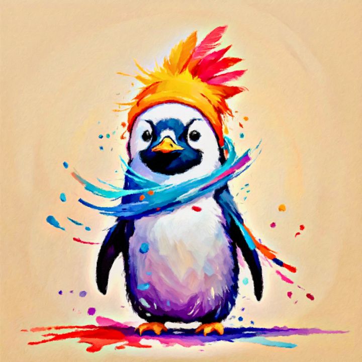 Art of the Day: "Feathers The Baby Penguin". Buy at: ArtPal.com/LauriesArt111?…