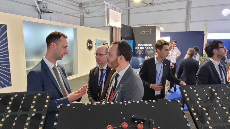 🤝 Great meeting with Benoit Laroche de Roussane, Director of Defense Industry, at our Paris Air Show booth.

We discussed tech breakthroughs, industrial opportunities &amp; dual-use small sats in the NewSpace era. 🚀

#USpace #SalonDuBourget #DefenseIndustry #NewSpace #Innovation