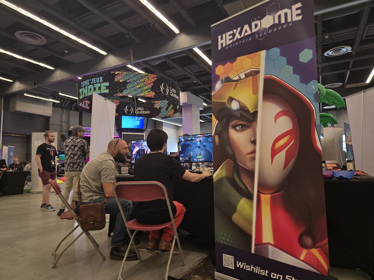 Today we are at <a href="/Mtlcomiccon/">Comiccon de Montréal</a>, showing our game Infinity : Hexadome Tactics.
Come say Hi and try the game!

You can also wishlist on Steam 😁
store.steampowered.com/app/1498550/In…

#IndieGameDev #mtlcomiccon