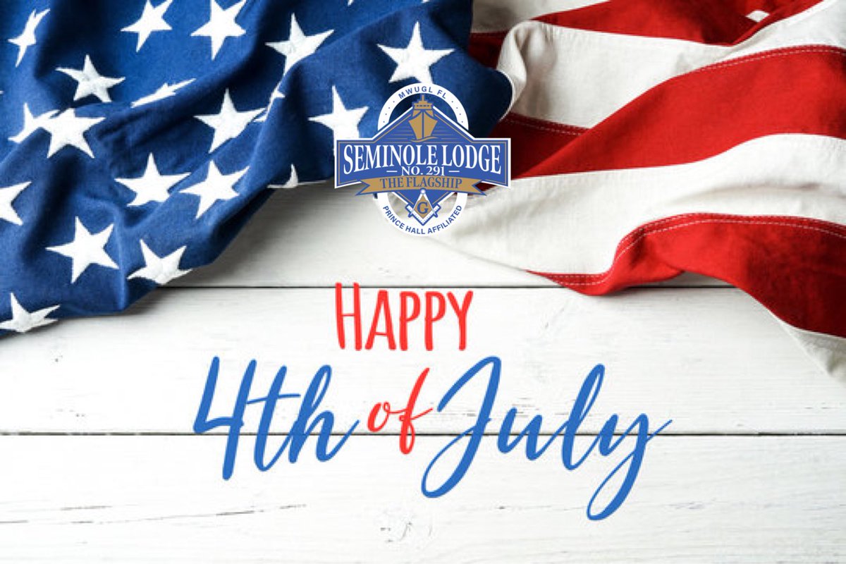Seminole291PHA's tweet photo. 🇺🇸 Happy 4th of July from Seminole Lodge #291!
We honor the spirit of independence and continue our mission of service, unity, and brotherhood.

Wishing you a safe and meaningful Independence Day!

#TheFlagship #PrinceHallMasons #July4th #Brotherhood https://t.co/PSo4U7t1Wj