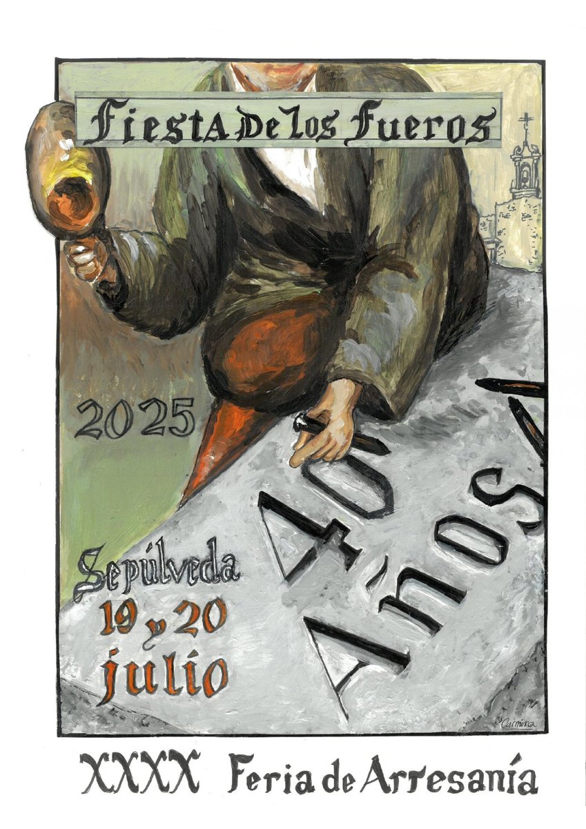 Fiesta de los Fueros 2025
XXXX Feria de Artesanía.

Los días 19 y 20 de julio #Sepúlveda os hará viajar en el tiempo y trasladaros a la edad media con su Feria Medieval. 
Queremos agradecer a Carmen López el diseño del cartel que cada año da vida a la Fiesta de los Fueros.