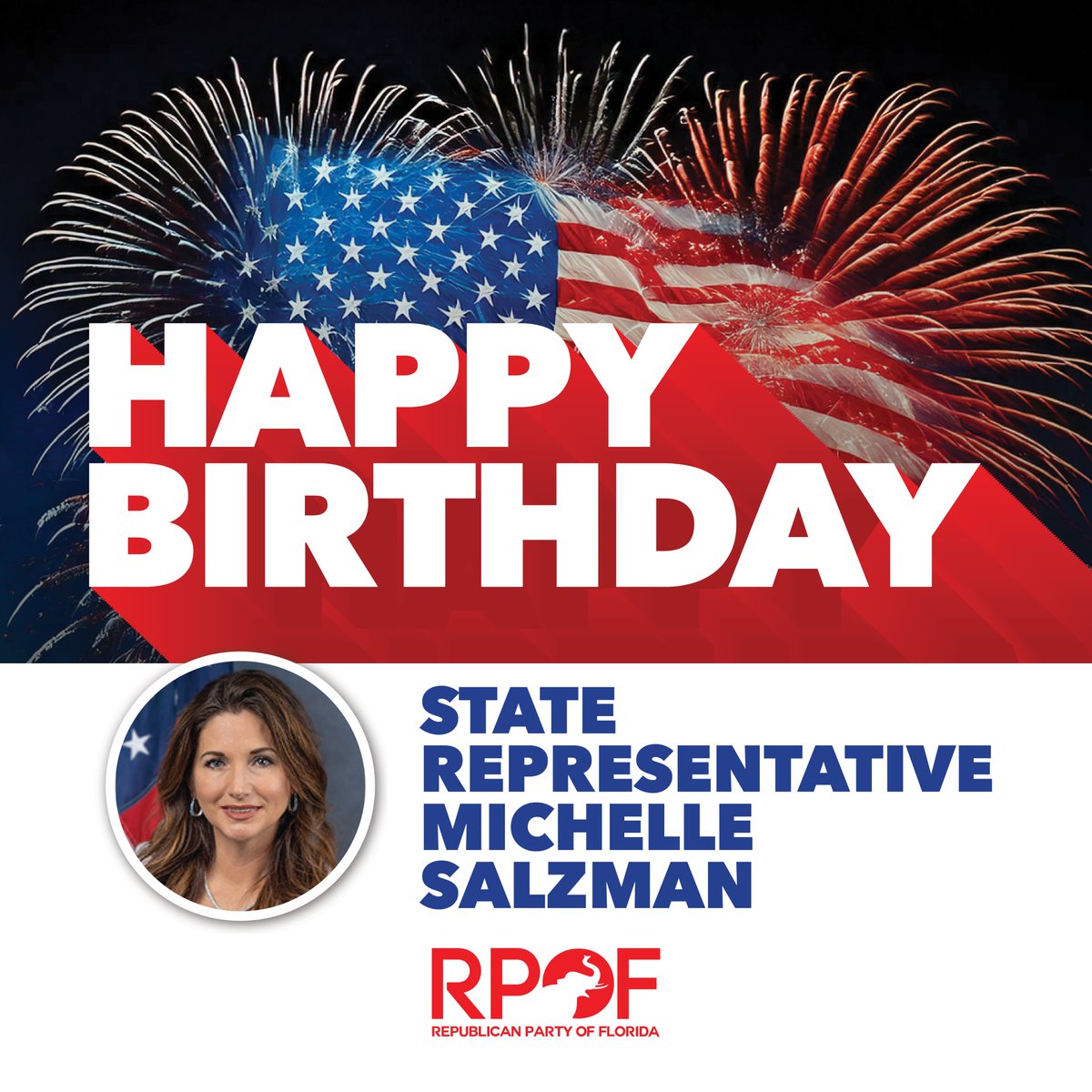 Florida GOP (@floridagop) on Twitter photo Join us in wishing <a href="/FLHouseRep/">Michelle Salzman, FL House Rep, District One</a> Michelle Salzman a very happy birthday! Thank you for your service to our great state. Join us in wishing <a href="/FLHouseRep/">Michelle Salzman, FL House Rep, District One</a> Michelle Salzman a very happy birthday! Thank you for your service to our great state.