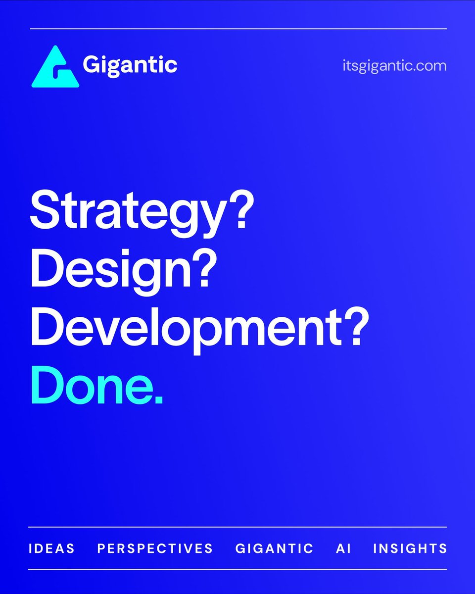 hellogigantic's tweet photo. Day 5 of 5 reasons in 5 days to partner with Gigantic:

Worry less: We take care of everything. #Strategy, #design, #development, management, updates, decks, social, blogs, whatever you need. You don't need to know how all of this stuff works, we'll just get it done for you. https://t.co/b4omzmGEXC