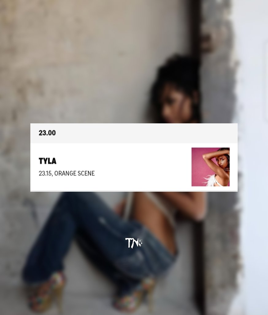 📍 Next Up
Tyla will be performing tomorrow at the Roskilde Festival in Denmark.