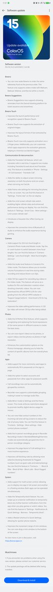 Here it is. Massive changelog, 1,64 GB OTA update for the #OPPO #FindX8Ultra.