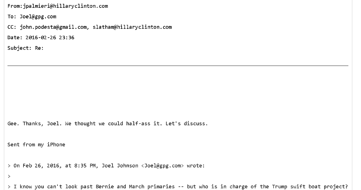 master_skeptic's tweet image. A young aspiring journalist should find the connections between the "Trump Swift Boat Project" mentioned in February 2016 email to @johnpodesta and the "project" that @JohnBrennan referenced in the July 2016 @WhiteHouse meeting with @BarackObama and @JoeBiden. If it's like a…