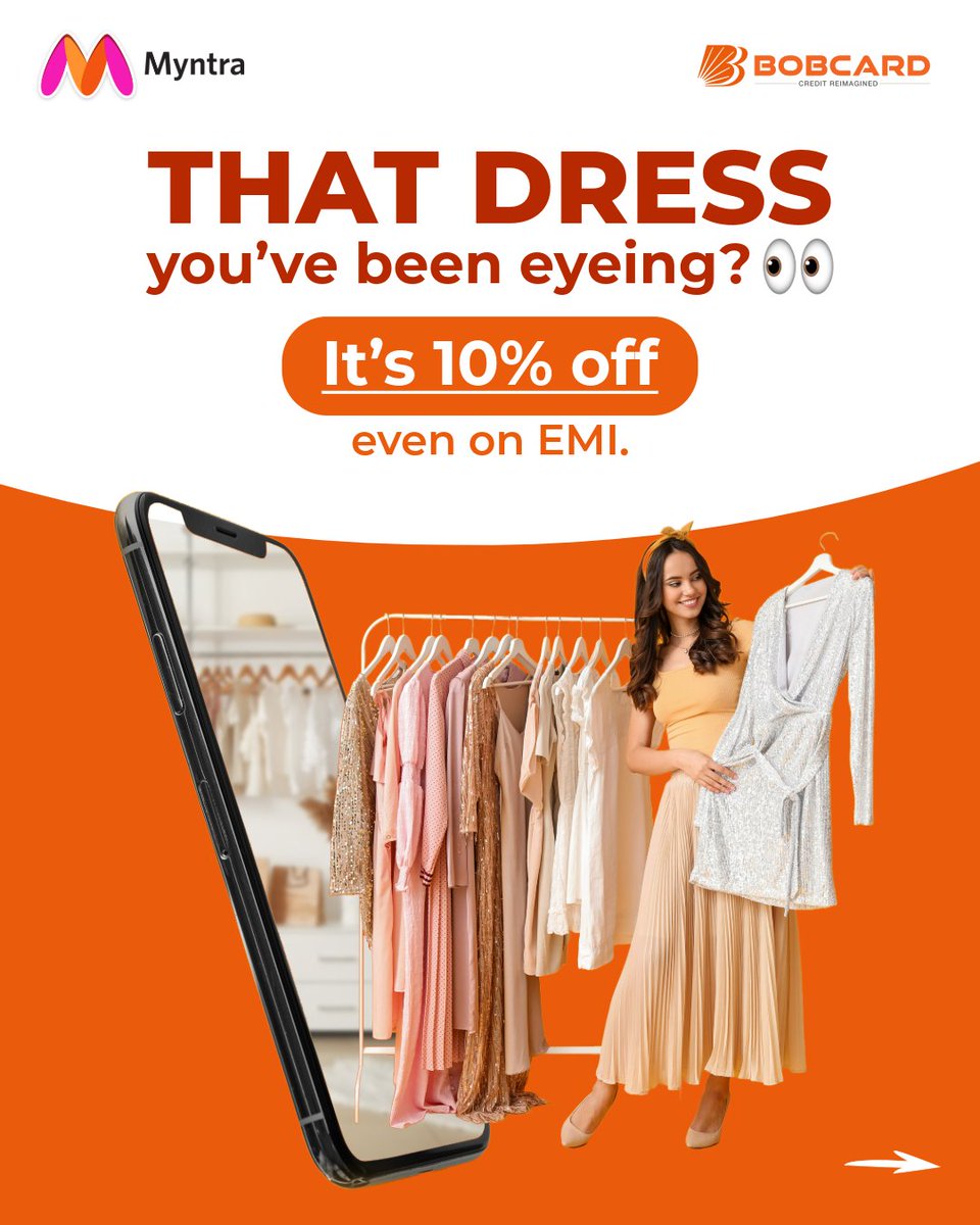 bobcardofficial's tweet image. Been stalking your cart?
Your BOBCARD just made it 10% cheaper on Myntra.
Full payment or EMI either way, the deal’s on.
Offer ends 6th July. Go, go, go.

Click on the link to know more bobcard.io/X_MyntraOffer_…

#BOBCARD #ShopAndSave #MyntraDeals #SmartShopping #OnlineShopping