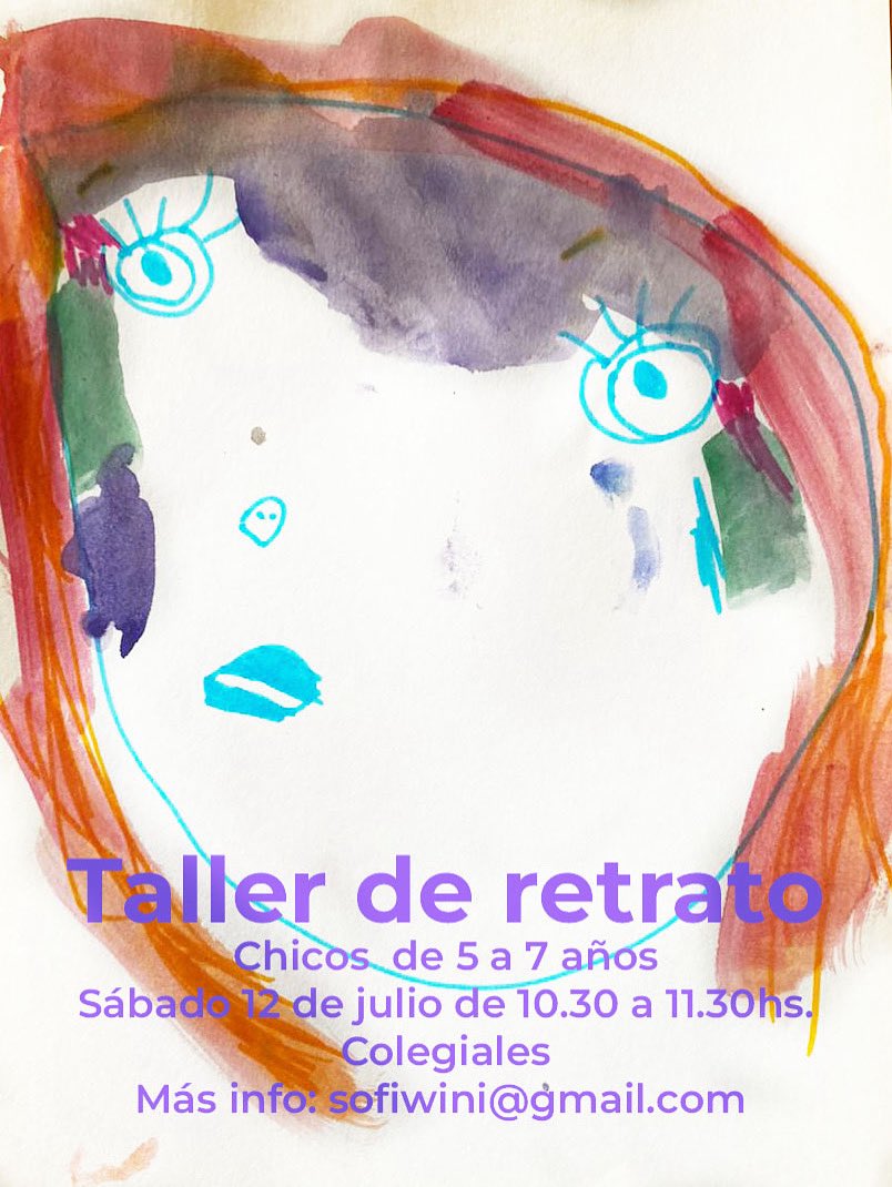 sofiwini's tweet image. Siempre me preguntan si doy talleres para chicos y mi hija me terminó de convencer:
voy a dar un taller de retrato para chicos de 5 a 7 años.
El sábado 12 de julio de 10.30 a 11.30.
Más info por dm o mail sofiwini@gmail.com