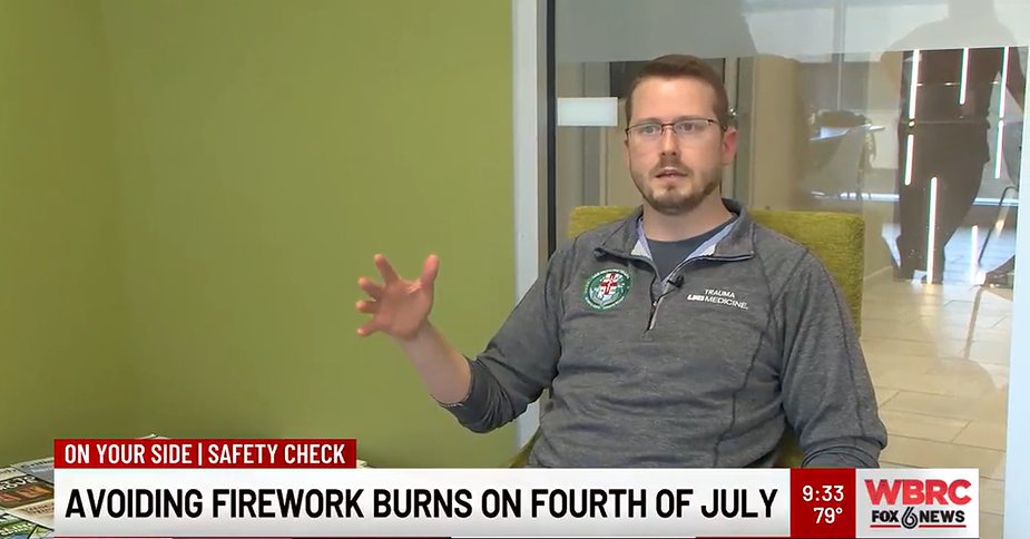 UABTrauma (@uabtrauma) on Twitter photo Burns, blunt trauma & eye injuries: Jared Morrison, a physician assistant with the <a href="/uabmedicine/">UAB Medicine</a> burn team, spoke w/ <a href="/WBRCnews/">WBRC 6 News</a> about the types of injuries UAB treats due to fireworks: bit.ly/44dRrJj
#fireworksafety #burnprevention <a href="/UABHeersink/">UAB Heersink School of Medicine</a> <a href="/UABNews/">UAB</a> <a href="/Ameriburn/">American Burn Association</a> Burns, blunt trauma & eye injuries: Jared Morrison, a physician assistant with the <a href="/uabmedicine/">UAB Medicine</a> burn team, spoke w/ <a href="/WBRCnews/">WBRC 6 News</a> about the types of injuries UAB treats due to fireworks: bit.ly/44dRrJj
#fireworksafety #burnprevention <a href="/UABHeersink/">UAB Heersink School of Medicine</a> <a href="/UABNews/">UAB</a> <a href="/Ameriburn/">American Burn Association</a>