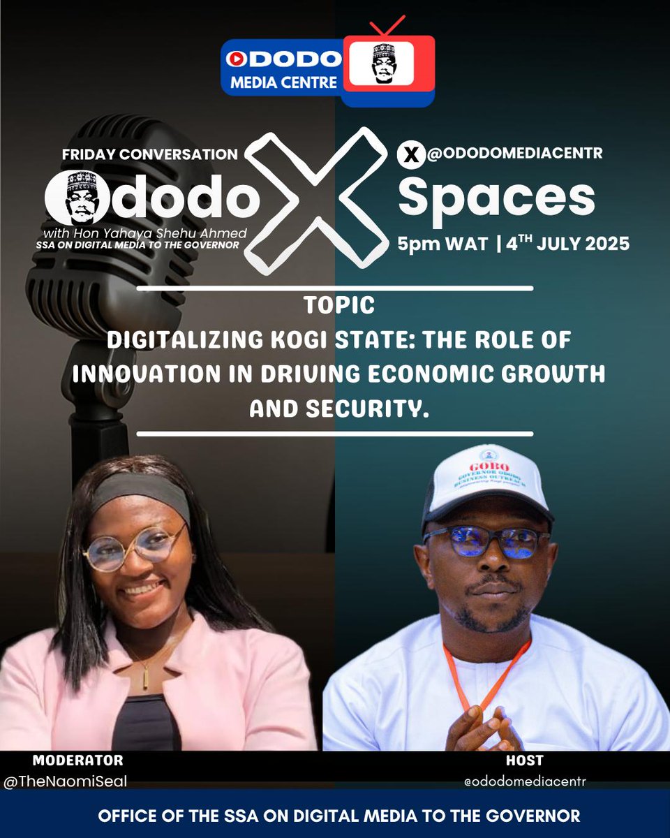 ododomediacentr's tweet image. Today: On Ododo X Spaces Friday Conversations, we're having an open mic thought-provoking conversation.

Join us! 

#OdodoXSpaces #OdodoIsWorking #MeetOurGuest