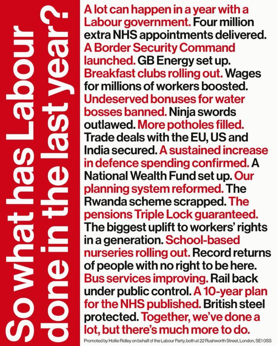 One year of Labour in power delivering plan for change