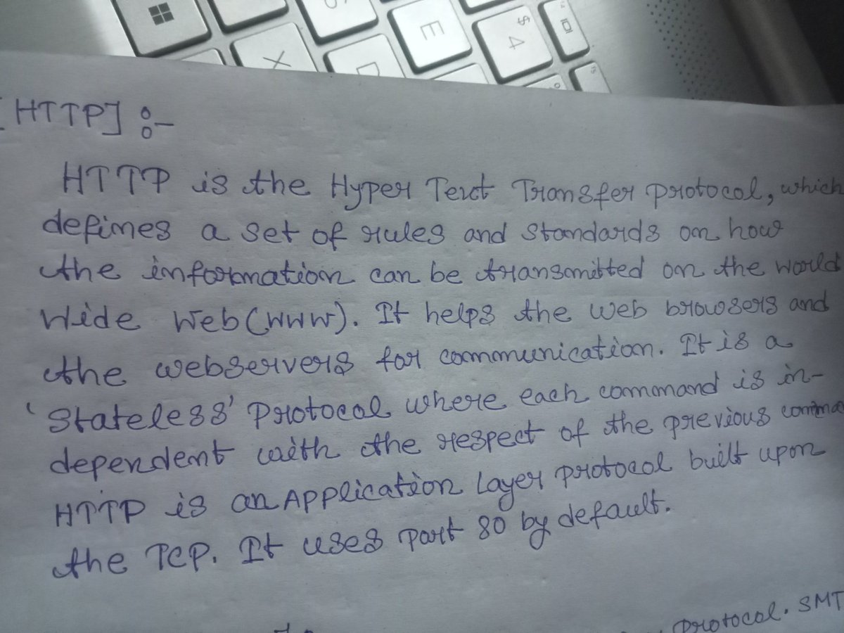 SomSanjana01's tweet image. CS FUNDAMENTALS (Day 2)
-: Computer Networking :-
[ HTTP ]
[ HTTPS ]
[ SMTP PROTOCOL ]
#COMPUTERNETWORKING