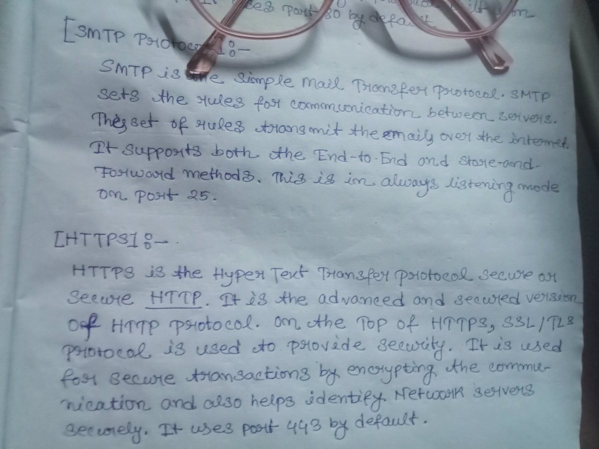 SomSanjana01's tweet image. CS FUNDAMENTALS (Day 2)
-: Computer Networking :-
[ HTTP ]
[ HTTPS ]
[ SMTP PROTOCOL ]
#COMPUTERNETWORKING