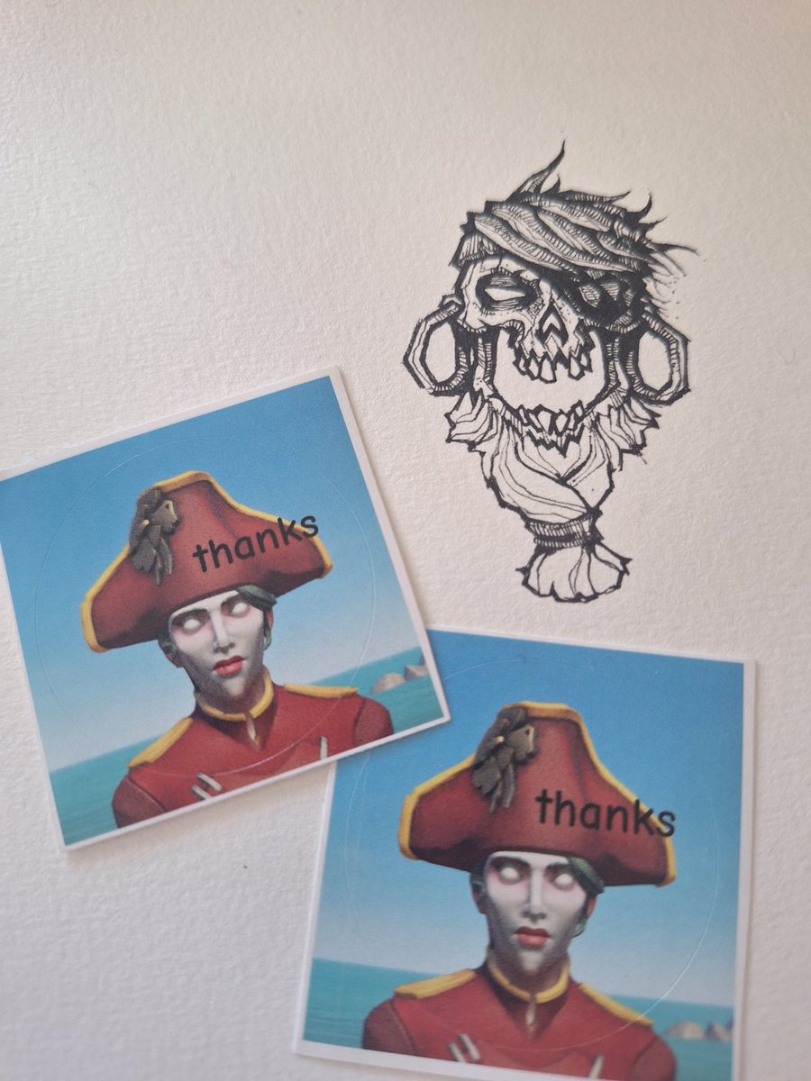 Soycha_Art's tweet image. if you're coming to @sotfest please take my stickers: their numbers are incomprehensible and their stares haunt my waking thoughts
#seaofthieves #bemorepirate