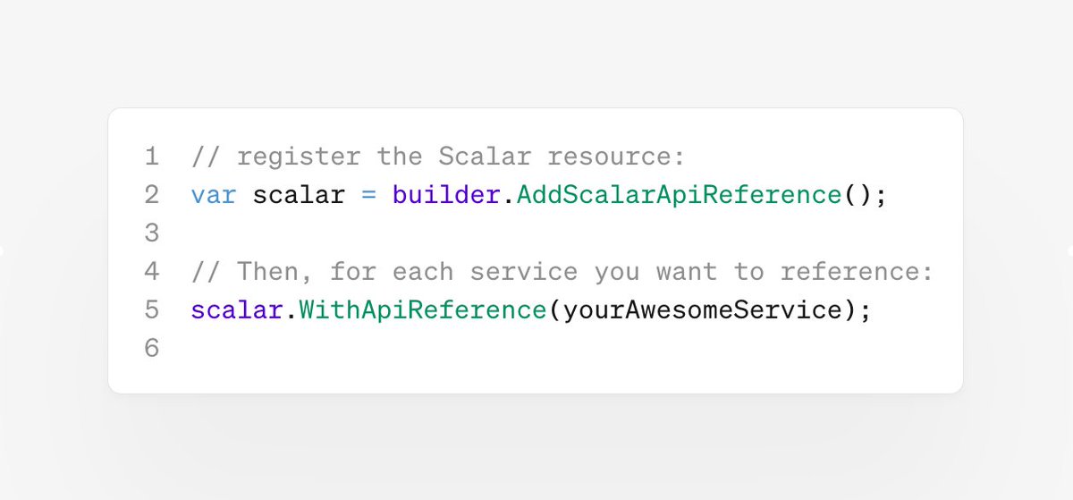 scalar's tweet photo. this week at scalar™

scalar 🤝 @dotnet Aspire integration is now live! Aspire users can now enjoy:

- a unified API Reference across all your Aspire services
- shared configuration (e.g. for auth)
- a built-in proxy to prevent CORS issues

run it with 2 lines of code: https://t.co/SsjzTxsjCj