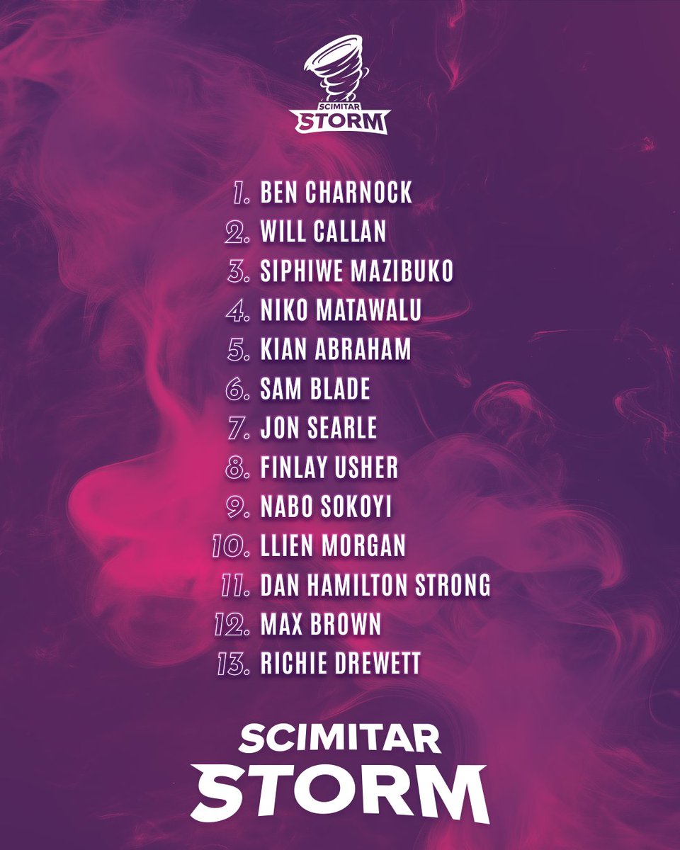 How we line up for this weekend 👀 ⚡

Excited for such a strong team for some tough games this weekend! 

There's a Storm coming 🌪️

#Rugby7s #RugbySevens #ScimitarRugby